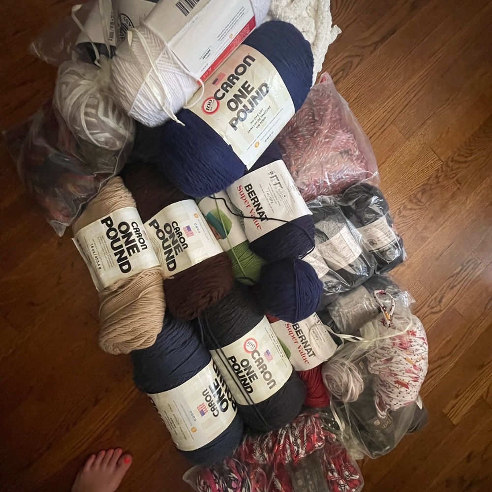 Caron Bernat Yarn Bundle and more! Giant Jumbo mix of yarn. New and used skeins